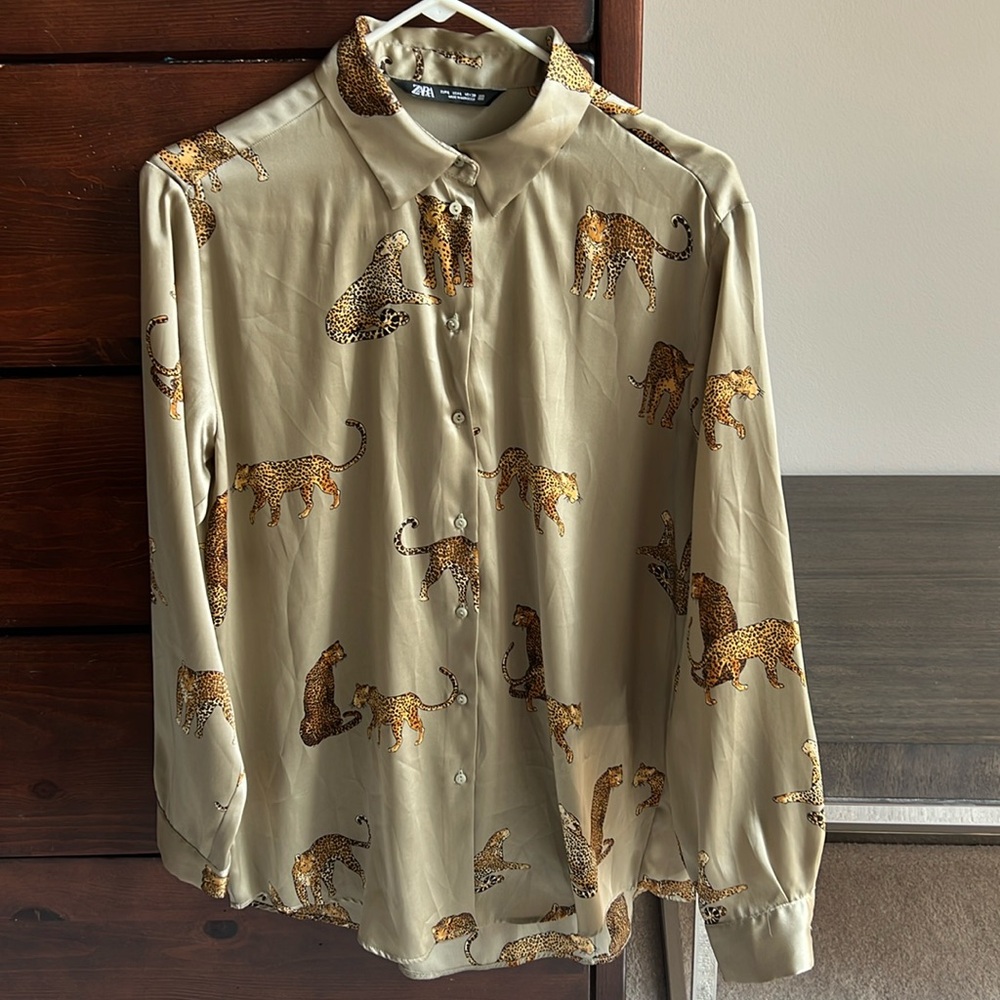 Zara Cheetah Print Button Down